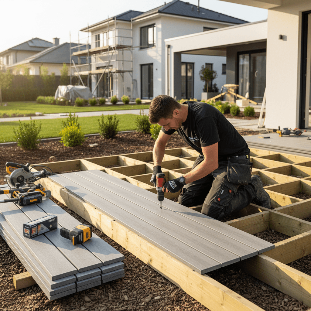 Deck construction in progress