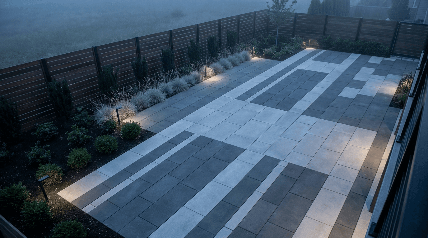 Finished interlocking stonework project showcasing curb appeal