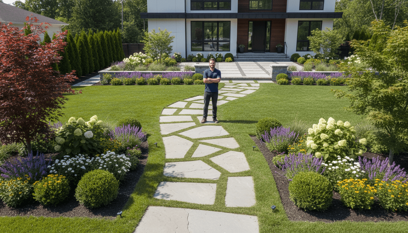 Complete yard landscaping transformation