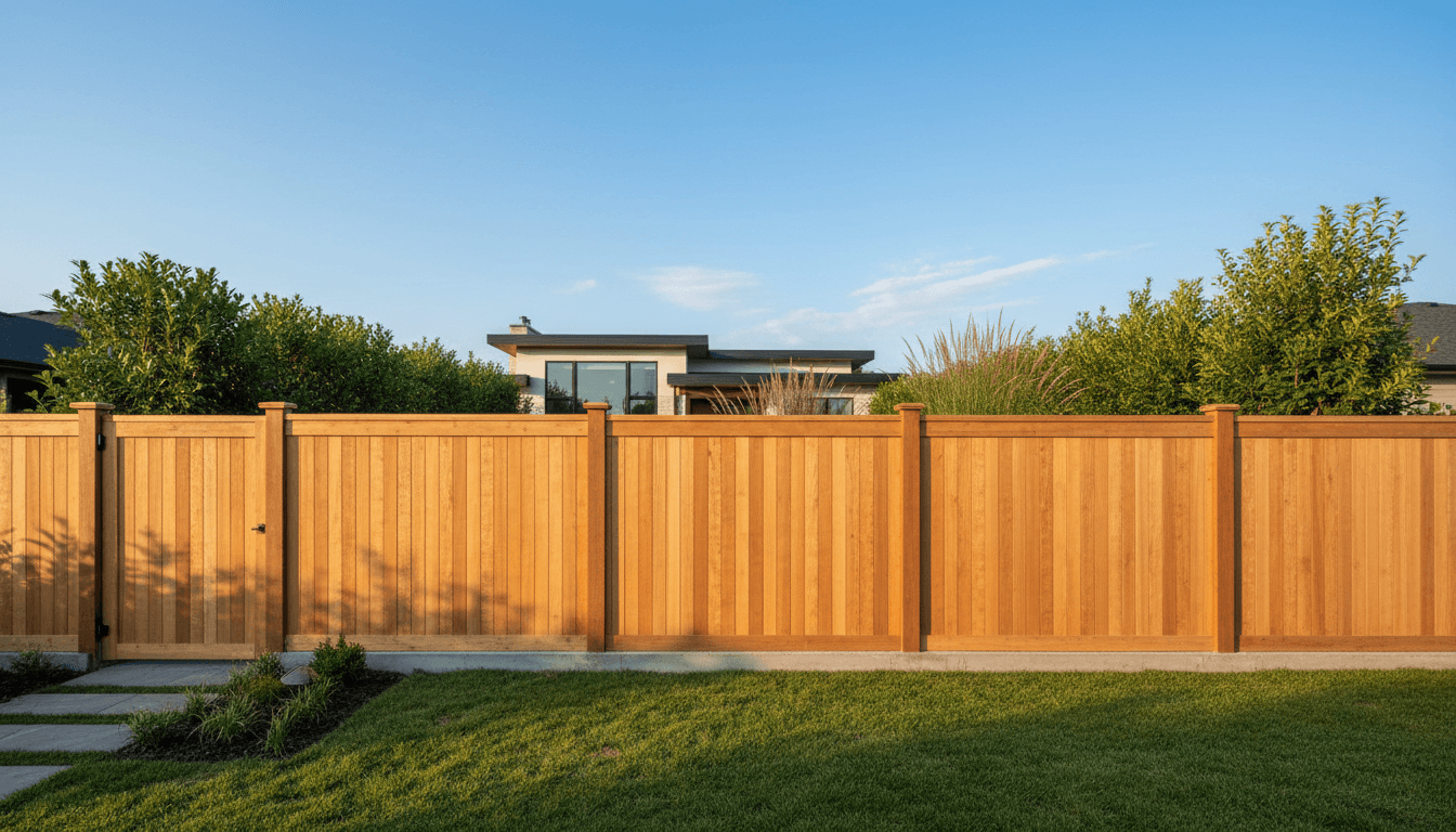 Wood fence installation for backyard privacy