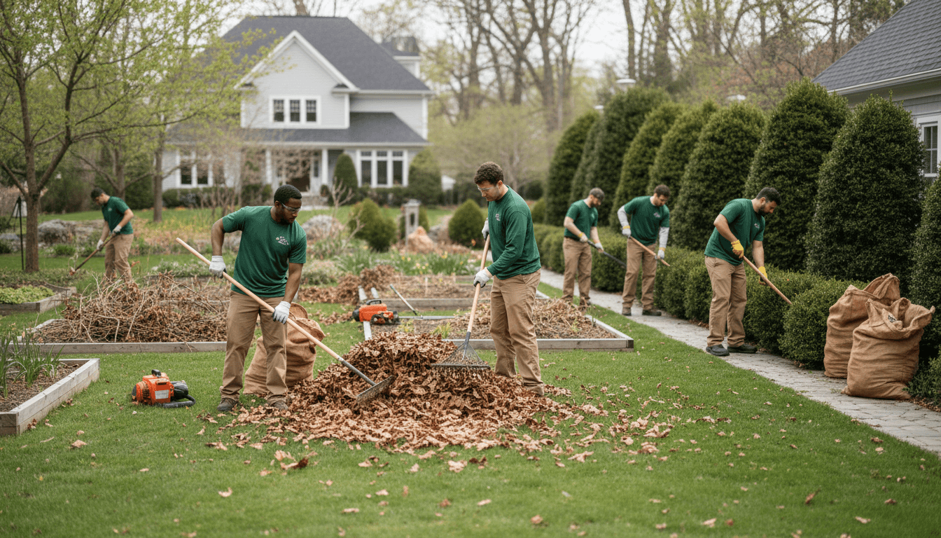 Seasonal yard maintenance and spring cleanup services